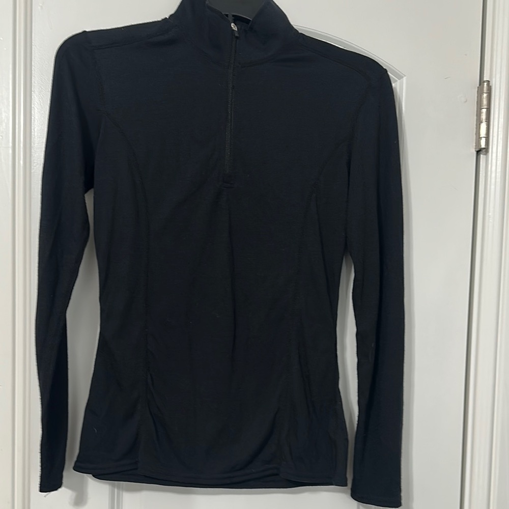 Pepper Black Fitted Long Sleeve base layer ski or cold weather